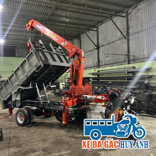 Xe Ba Gác Máy Dầu Gắn Cẩu Tự Hành 260 - Mẫu Xe Siêu Tiện Lợi
